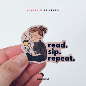 Read sip repeat die cut sticker