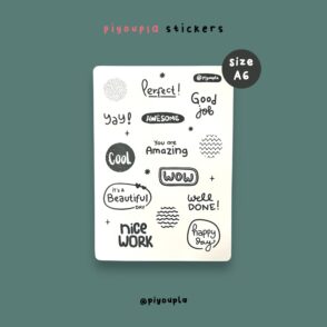 BW words sticker sheet