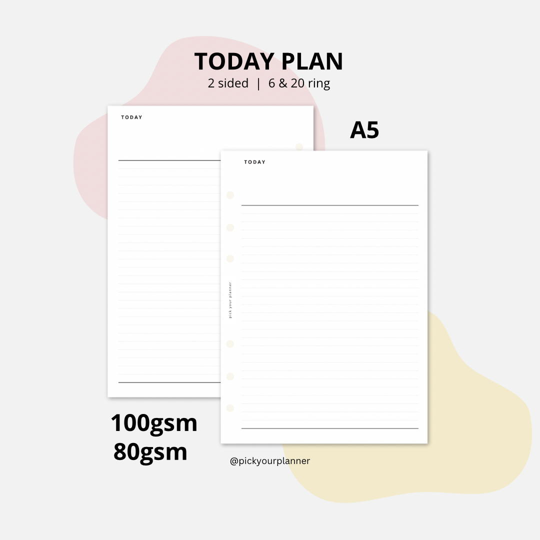 A5 Today Planner