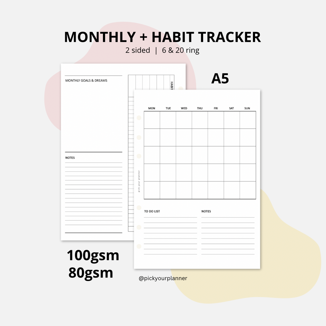 A5 Monthly with Habit Tracker (MO1P)