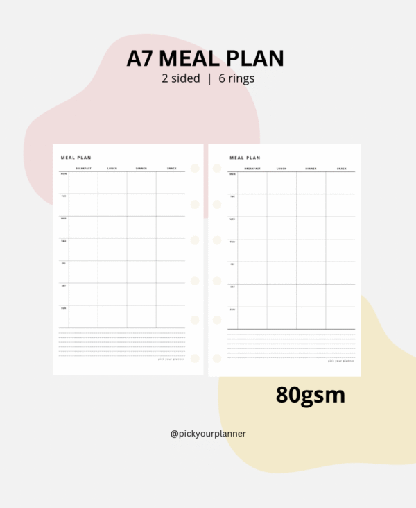 Meal Planner A7 Meal Planner A7