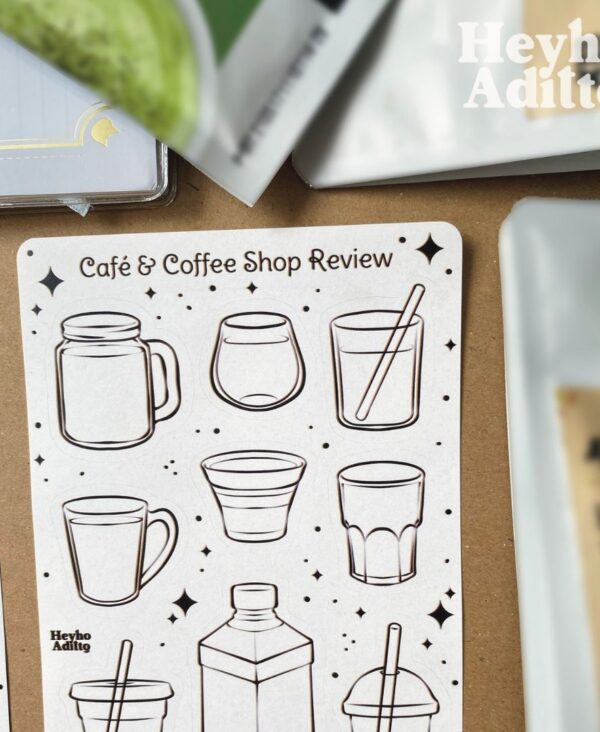 Stickersheet Paper-Based Coloring Cafe & Coffee