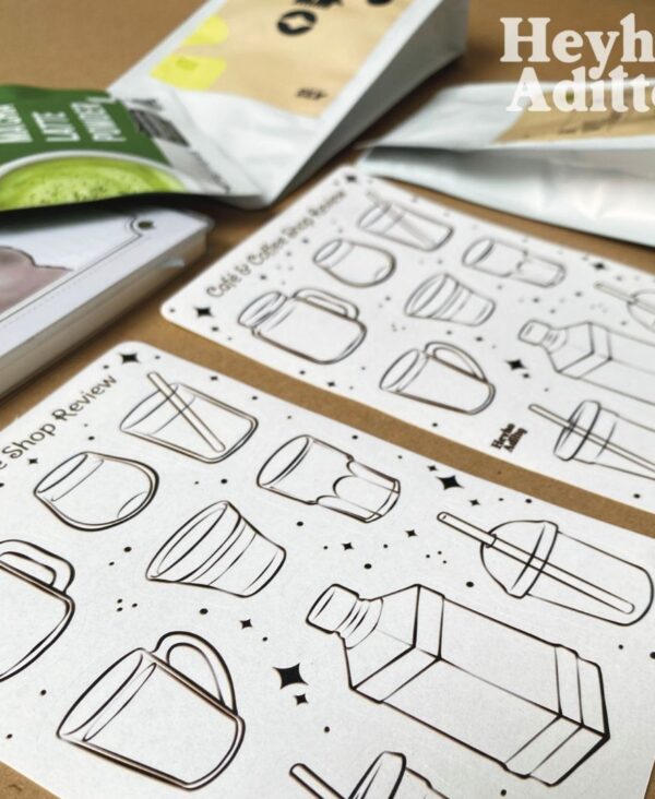 Stickersheet Paper-Based Coloring Cafe & Coffee