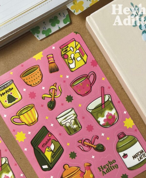 Stickersheet Vinyl Matcha Pink Stickersheet Vinyl Matcha Pink
