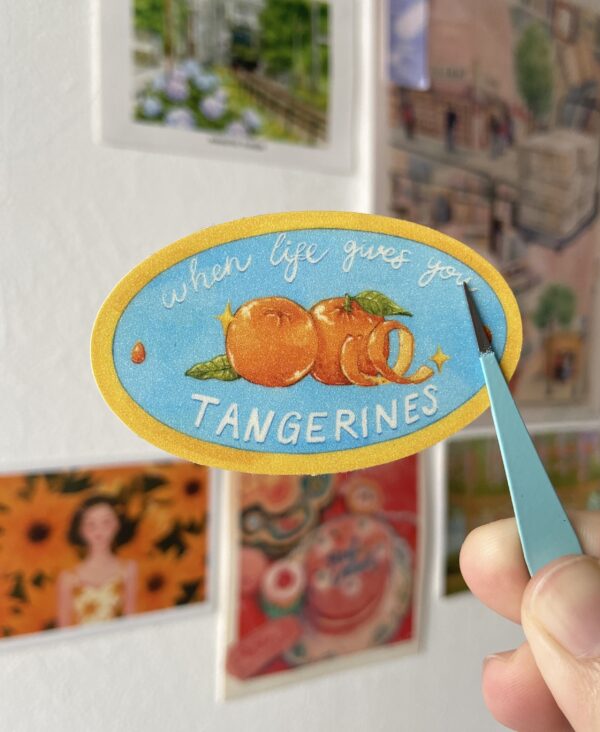 Diecut-sticker-tangerines