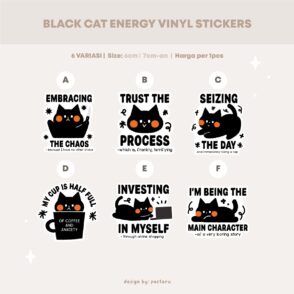Black Cat Hologram Sticker - C - Cat Seize