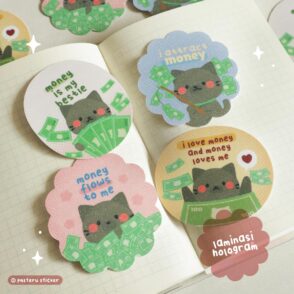Meowney-festing Glitter Sticker