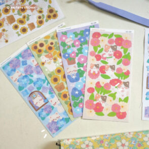 Floral Cat Journaling Sticker Series