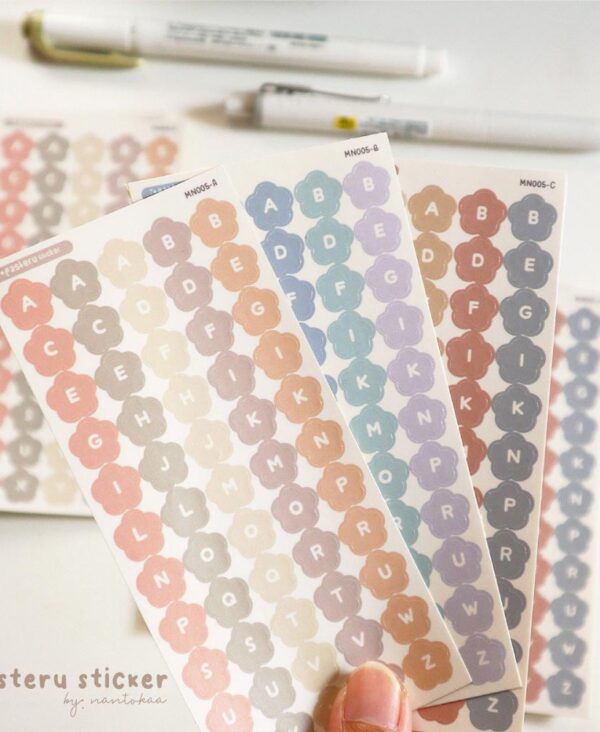 Mini Flower Alphabet Sticker Series Mini Flower Alphabet Sticker Series