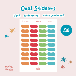 Colorful Oval | A6 Vinyl Waterproof Sticker Sheet