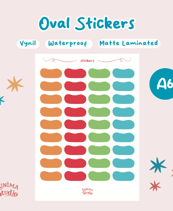 12 Colorful Oval Sticker