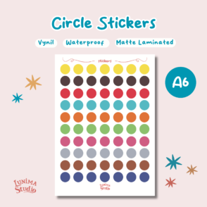 Small Colorful Circle | A6 Vinyl Waterproof Sticker Sheet