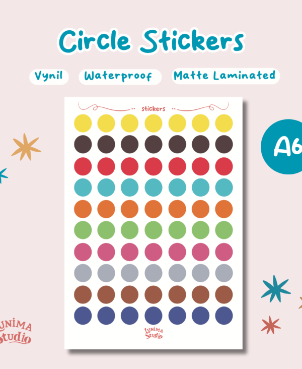 15 Small Colorful Circle Sticker 15 Small Colorful Circle Sticker