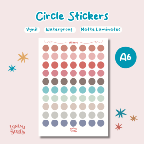 Small Pastel Circle | A6 Vinyl Waterproof Sticker Sheet