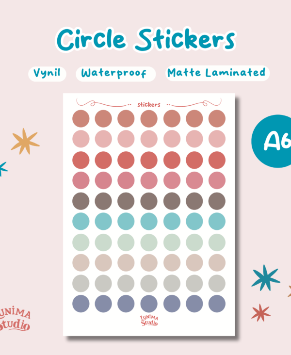 16 Small Pastel Circle Sticker 16 Small Pastel Circle Sticker