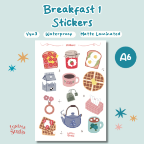 Breakfast 1 | A6 Vinyl Waterproof Sticker Sheet