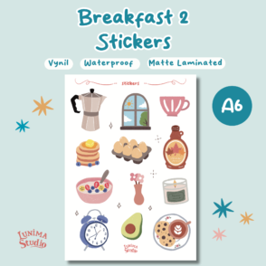 Breakfast 2 | A6 Vinyl Waterproof Sticker Sheet
