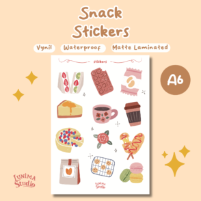 Snack | A6 Vinyl Waterproof Sticker Sheet