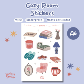 Cozy Room | A6 Vinyl Waterproof Sticker Sheet