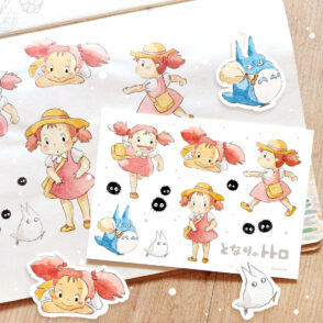 Mei Totoro watercolor label sticker set - Mei Totoro