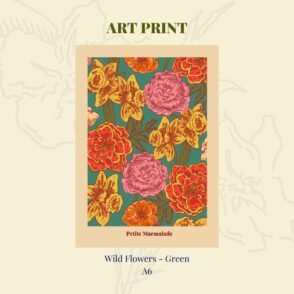 Petite Marmalade - Art Print - Wild Flowers Green