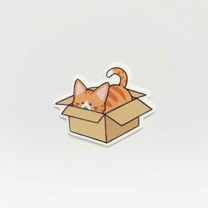 Cat in Box Sticker