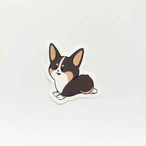 Corgi Black Sticker