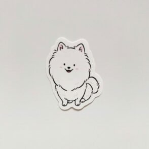 Pomeranian White Sticker