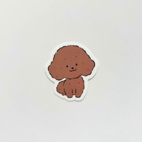 Poodle Red Sticker