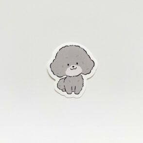 Poodle Silver Sticker