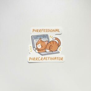 Purrfessional Purrcrastinator Sticker
