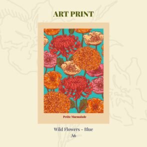 Petite Marmalade - Art Print - Wild Flowers Blue