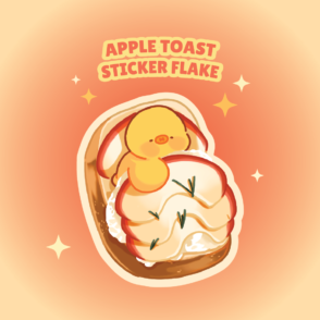 Apple slice toast sticker flake