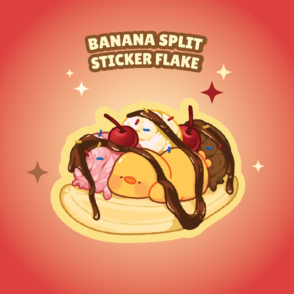 Banana split sticker flake