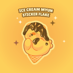 Ice cream cone sticker flake