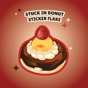 Chocolate one strawberry donut sticker flake