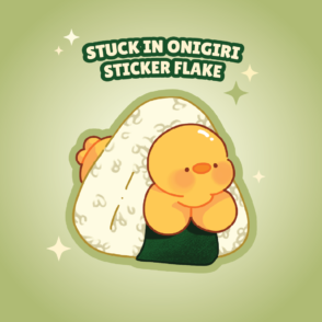 Stuck in onigiri sticker flake