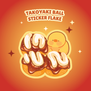 One with takoyaki sticker flake