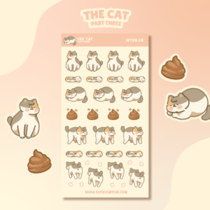 The cat part three sticker sheet