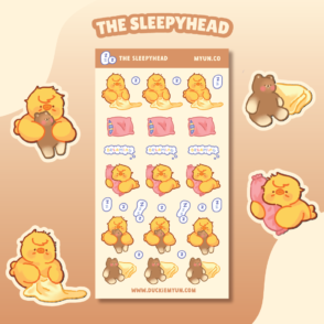 The sleepyhead sticker sheet