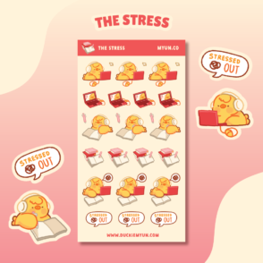 The stress sticker sheet
