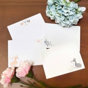 Floral Corgi Watercolor Note Cards