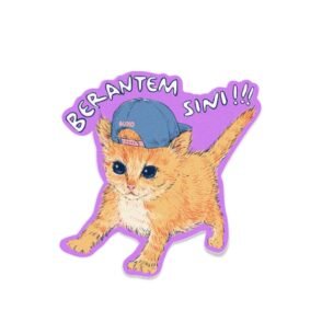 Stiker Meoww - Berantem