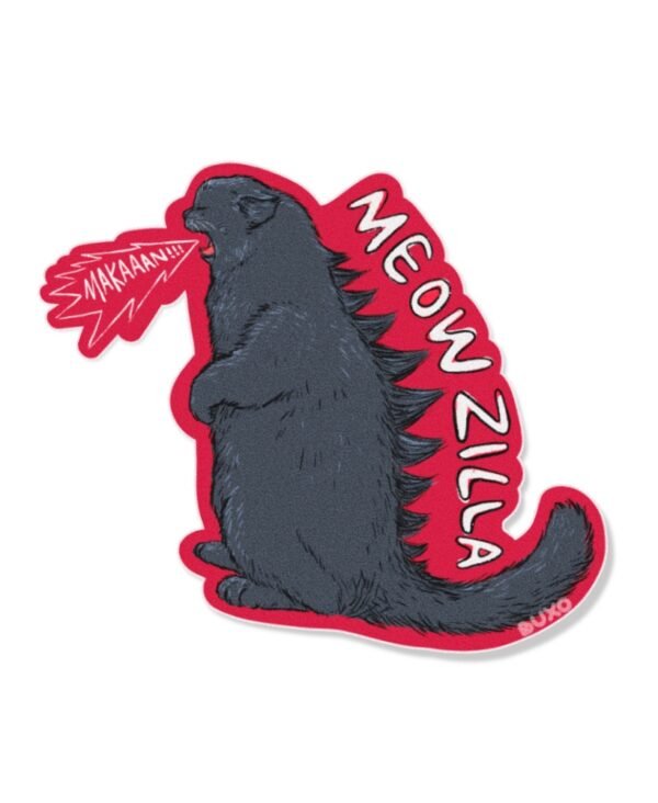 Stiker Meoww - Meowzilla