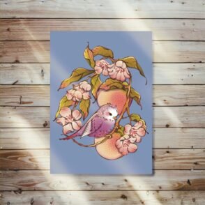 Artprint Bird and Peaches