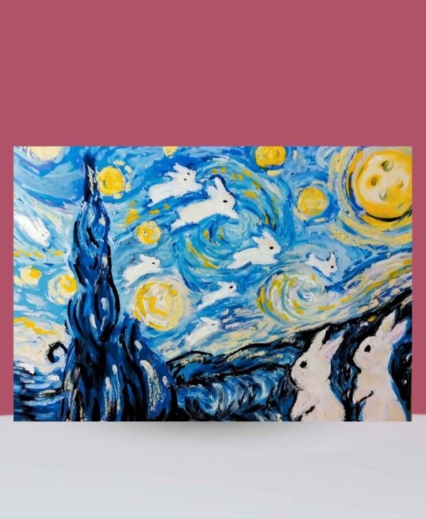 Art print-Starry Bunnies Art print-Starry Bunnies
