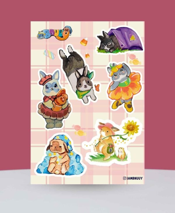 Sticker-Picnic Bunnies